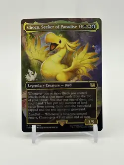Choco, Seeker of Paradise Borderless Chocobo Track Foil NM Unplayed - Image 1