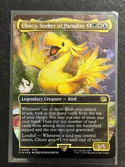 Choco, Seeker of Paradise MTG Final Fantasy NM (Borderless Chocobo Track Foil) - Image 1