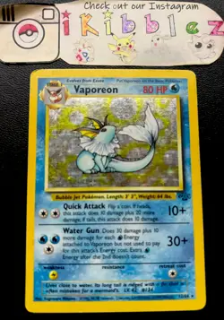 Vaporeon 12/64 PL Holo Rare WOTC Jungle Pokemon Card. Free Tracked Shipping! - Image 1