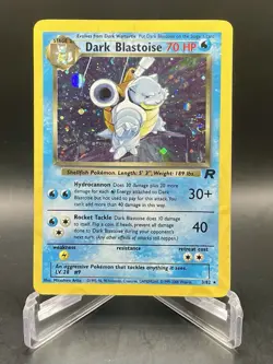 Dark Blastoise 3/82 *SWIRL* Team Rocket Holo Rare Vintage WOTC Pokemon HP/DMG - Image 1