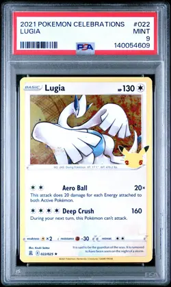 2021 POKEMON CELEBRATIONS #022 LUGIA PSA 9 - Image 1