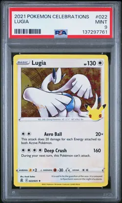 2021 POKEMON CELEBRATIONS #022 LUGIA PSA 9 - Image 1