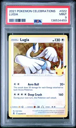2021 POKEMON CELEBRATIONS #022 LUGIA PSA 9 - Image 1