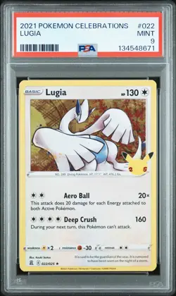 2021 POKEMON CELEBRATIONS #022 LUGIA PSA 9 - Image 1