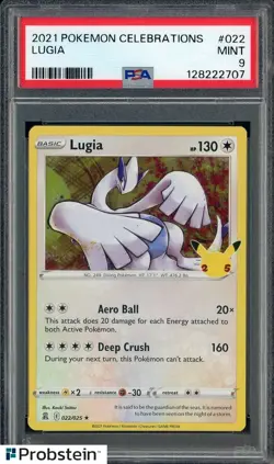 #1 2021 Pokemon Celebrations #022 Lugia PSA 9 MINT - Image 1