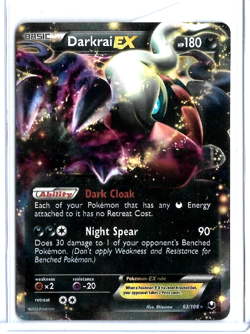2012 Pokemon Darkrai EX 63/108 BW Dark Explorers Card Ultra Rare TCG - Image 1