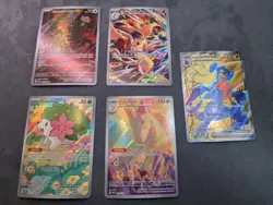 Pokemon Destined Rivals Lot Of 5 Cards Promo & Illustration Rares NM Meowth - Image 1