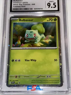 CGC 9.5 MINT Bulbasaur 046 Black Star Promo Cosmos Holo Pokemon Card Now CGC 10 - Image 2