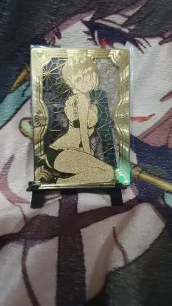 GODDESS STORY REM RE ZERO GOLD METAL ANIME WAIFU CARD - Image 3