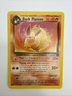 Dark Flareon 35/82 Team Rocket Regular Uncommon Vintage Pokemon Card - Image 3