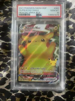 Pikachu VMAX SWSH062 SWSH: Sword & Shield Promo Cards Holo PSA 10 - Image 1