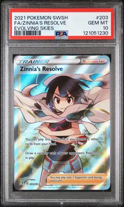 Zinnia's Resolve 203/203 - Evolving Skies - Graded PSA 10 GEM MT Pokemon Card - Image 3