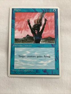 Gold Signed Flight LP 4th Edition Artist Anson Maddocks 1995 MTG Magic - Image 1