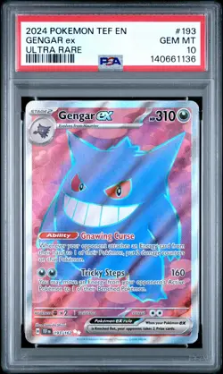 2024 POKEMON TEF EN-TEMPORAL FORCES ULTRA RARE #193 GENGAR EX PSA 10 - Image 1