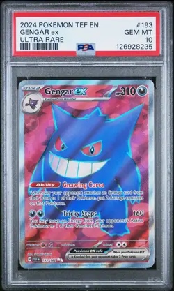 2024 POKEMON TEF EN-TEMPORAL FORCES ULTRA RARE #193 GENGAR EX PSA 10 - Image 1
