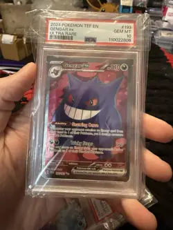 2024 Pokemon Tef EN-Temporal Forces Gengar EX Holo Ultra Rare PSA 10 #193 - Image 1