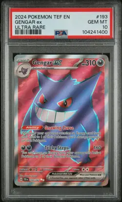 2024 POKEMON TEF EN-TEMPORAL FORCES ULTRA RARE #193 GENGAR EX PSA 10 - Image 1