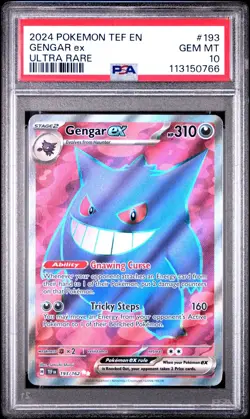 2024 POKEMON TEF EN-TEMPORAL FORCES ULTRA RARE #193 GENGAR EX PSA 10 - Image 1