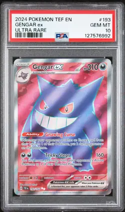 2024 POKEMON TEF EN-TEMPORAL FORCES ULTRA RARE #193 GENGAR EX PSA 10 - Image 1