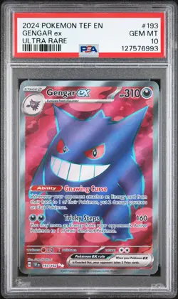 2024 POKEMON TEF EN-TEMPORAL FORCES ULTRA RARE #193 GENGAR EX PSA 10 - Image 1