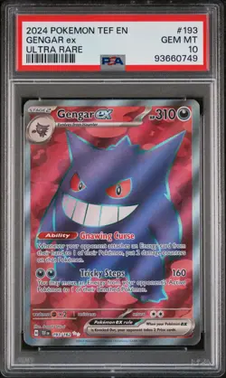 2024 Pokemon Tef EN-Temporal Forces Gengar EX Ultra Rare PSA 10 #193 - Image 1