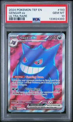 2024 POKEMON TEF EN-TEMPORAL FORCES ULTRA RARE #193 GENGAR EX PSA 10 - Image 1