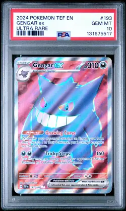 2024 POKEMON TEF EN-TEMPORAL FORCES ULTRA RARE #193 GENGAR EX PSA 10 - Image 1