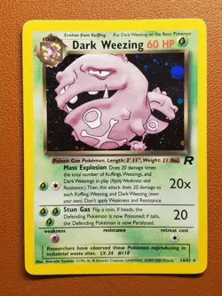 Dark Weezing 14/82 Team Rocket Holo WOTC Pokemon 2000 Card Vintage LP Rare - Image 1