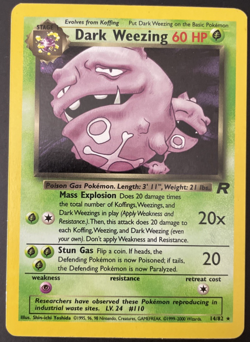 Dark Weezing Holo Rare Team Rocket 14/82 LP Vintage WOTC Pokemon Card - Image 1