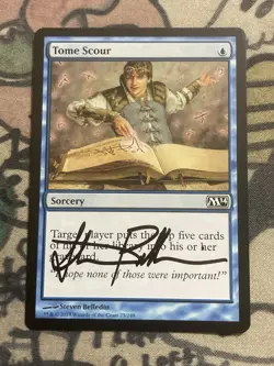 MTG Tome Scour Signed By Artist Magic 2014 (M14) 75/249 Regular Common - Image 1