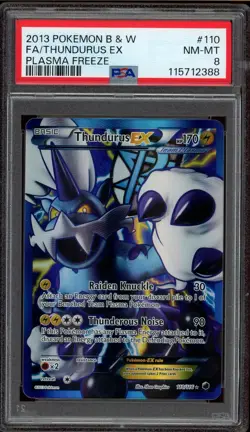 Pokemon PSA 8 Thundurus EX 110/116 Black & White Plasma Freeze Full Art Rare - Image 1