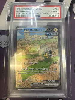 Pokemon Iron Hands EX 248/182 Full Art Holo SV04 EX Paradox Rift TCG PSA 10 - Image 1