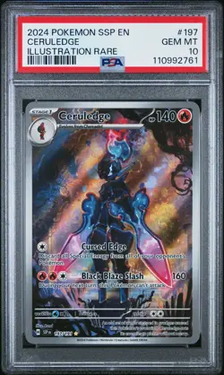 2024 Pokemon SSP EN-Surging Sparks Ceruledge Illustration Rare PSA 10 #197 - Image 1