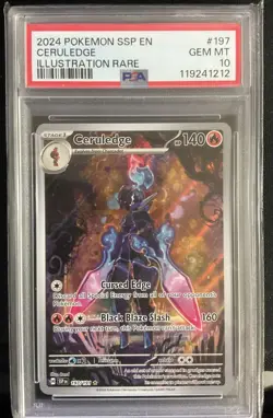 2024 POKEMON SSP EN-SURGING SPARKS ILLUSTRATION RARE #197 CERULEDGE PSA 10 - Image 1