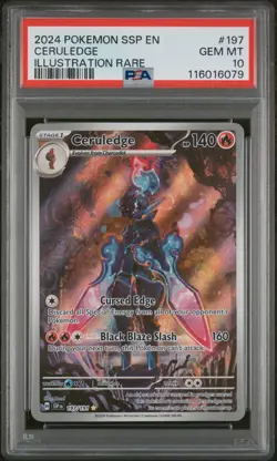 2024 POKEMON SSP EN-SURGING SPARKS ILLUSTRATION RARE #197 CERULEDGE PSA 10 - Image 1