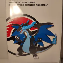 Pokemon Mega Charizard X XL Giant Enamel Pin Official Nintendo Collectible Badge - Image 1