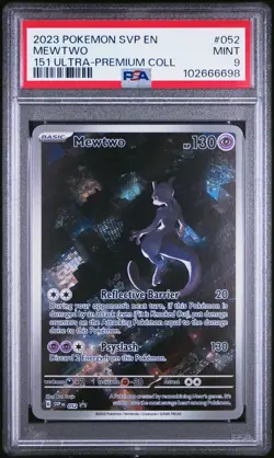 2023 POKEMON SVP EN-SV BLACK STAR PROMO 151 ULTRA-PREM COLL #052 MEWTWO PSA 9 - Image 1