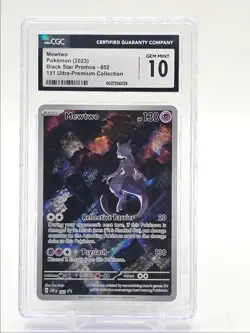 MEWTWO 2023 POKEMON 151 ULTRA PREMIUM BLACK STAR PROMO #052 CGC 10 Q6438 - Image 1