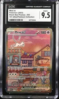 2023 POKEMON BLACK STAR PROMOS 151 ULTRA-PREMIUM COLL #053 MEW EX CGC 9.5 MINT+ - Image 1