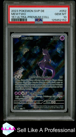 MEWTWO 151 ULTRA-PREMIUM COLL POKEMON SVP DE-SV BLACK STAR PROMO 2023 052 PSA 10 - Image 1