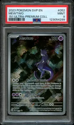2023 POKEMON SVP EN-SV BLACK STAR PROMO 151 ULTRA-PREM COLL #052 MEWTWO PSA 9 - Image 1