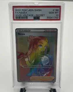 💎 PSA 10 GEM MINT 2020 Pokemon Vivid Voltage NESSA #196 Full Art Secret Rare - Image 1