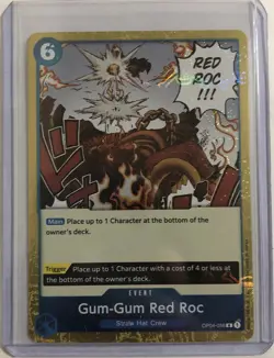 Gum-Gum Red Roc (Jolly Roger Foil) One Piece Premium Booster R OP04-056 NM/NM+ - Image 1