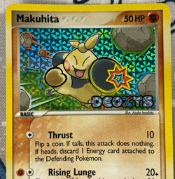 Makuhita 65/107 Reverse Holo Common EX Deoxys Stamped Pokemon Card 2005 LP/NM - Image 2