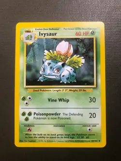 Pokemon TCG Ivysaur 30/102 Base Set Uncommon 1999-2000 Vintage Card Nice! - Image 1
