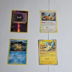 Lot of 4 Pokemon TCG Basic Cards Gastly Eevee Staryu Minun Holo Regular - Image 1