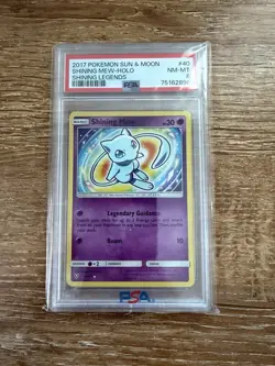 2017 POKEMON SUN & MOON SHINING LEGENDS #40 SHINING MEW-HOLO PSA 8 - Image 1