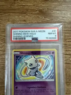 2017 POKEMON SUN & MOON SHINING LEGENDS #40 SHINING MEW-HOLO PSA 8 - Image 2