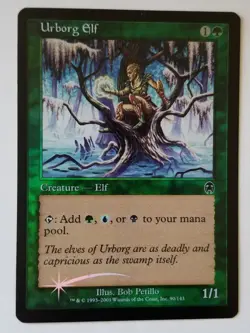 MTG Urborg Elf Apocalypse 90/143 Foil Common MP - Image 1