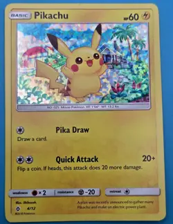 Pokemon Pikachu 004/012 McDonald's 2018 Promo Holo Basic Card 60HP - Image 1